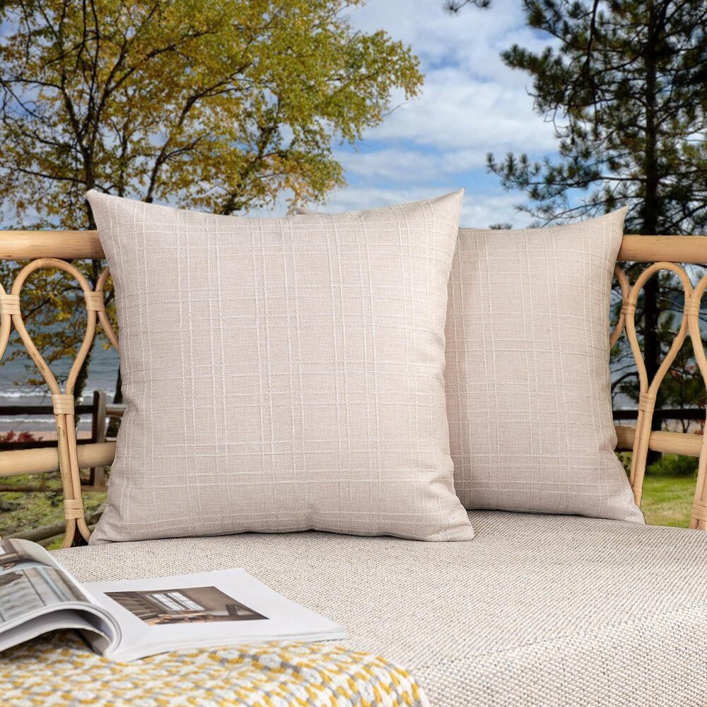 1556 Kevin Textile Pack of 2 Decorative Outdoor Waterproof Pillow Covers
